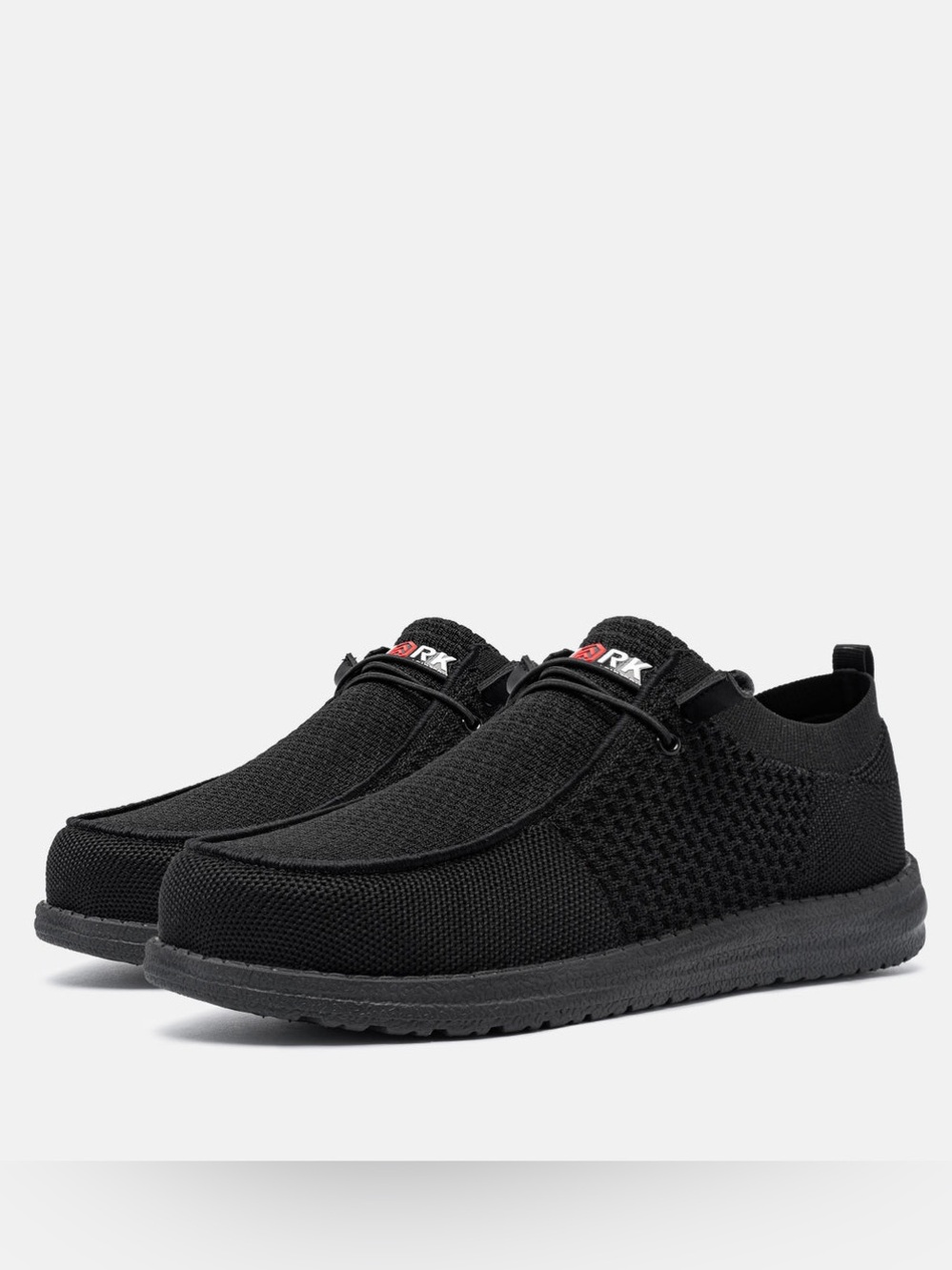 Larnmern Work Steel Toe Black Mesh Slip-On Men's Shoes